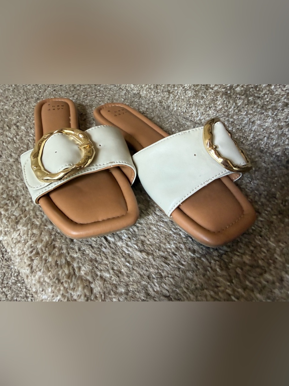 a new day Cream Sandals with Gold Buckle - Picture 3 of 5